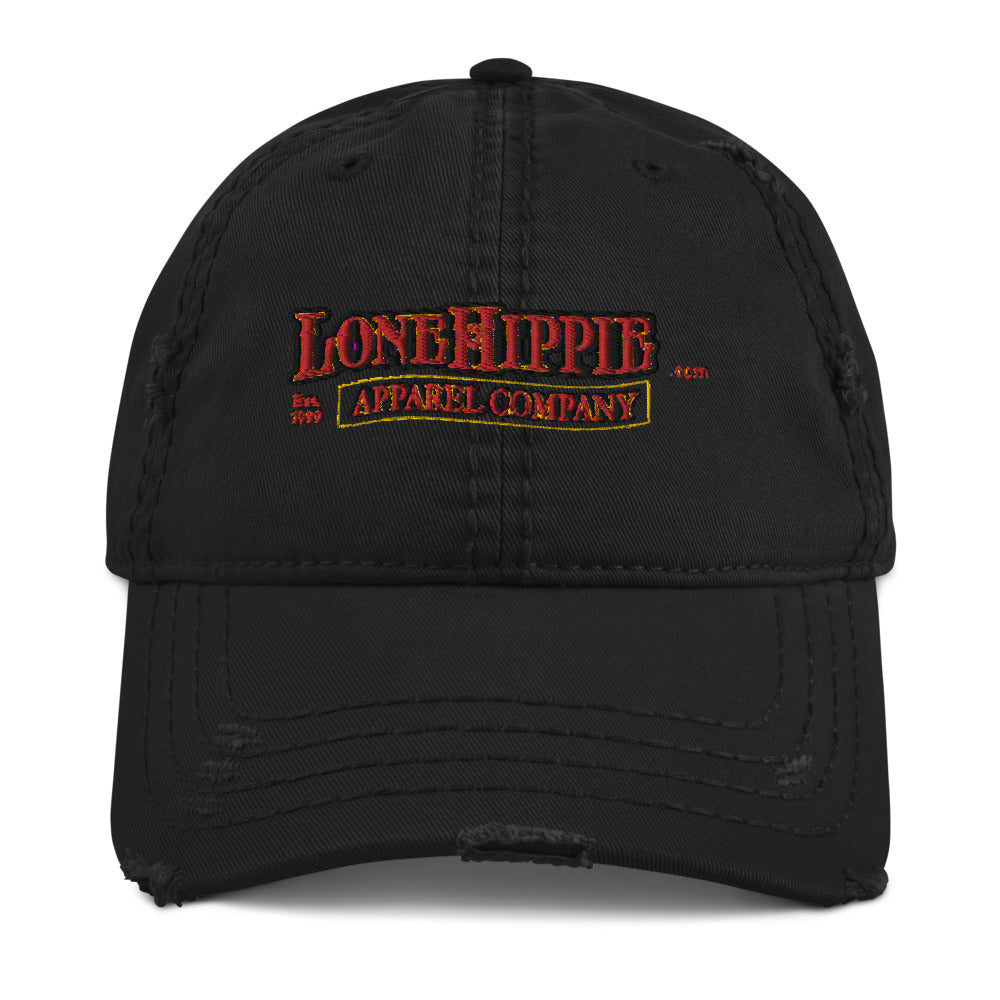 Lone Hippie Distressed Dad Hat