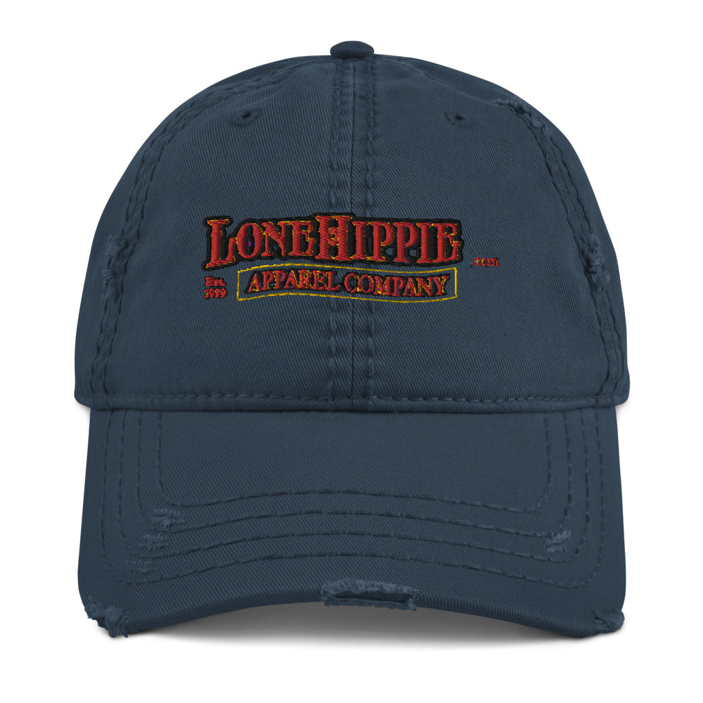 Lone Hippie Distressed Dad Hat